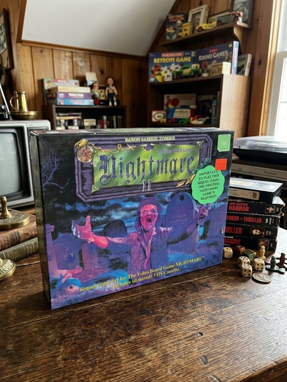 NIP Vintage 1991 Nightmare II Baron Samedi Zombie VHS Board Game Expansion